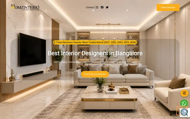 Screenshot of Interior Designers in Bangalore