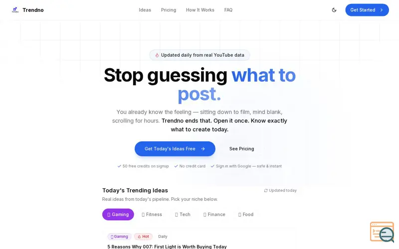 Screenshot of Trendno