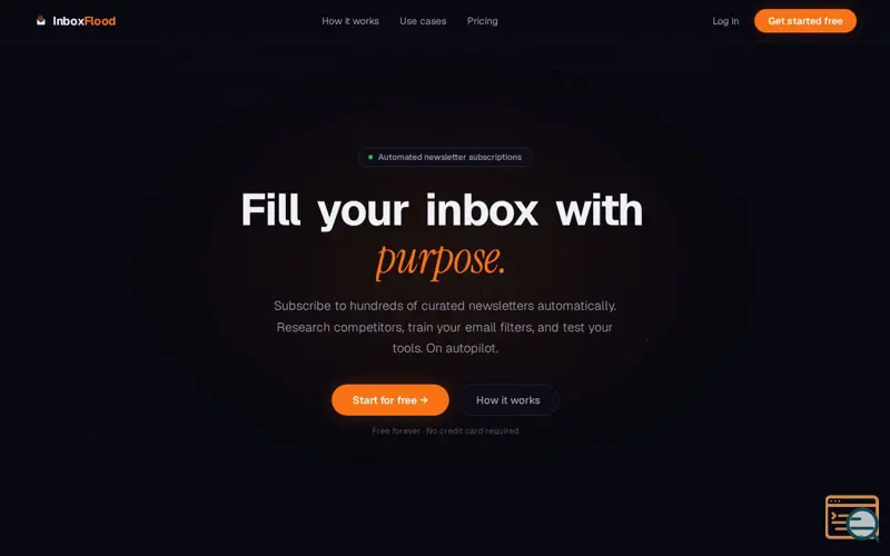 Screenshot of InboxFlood, a launch using Zoho