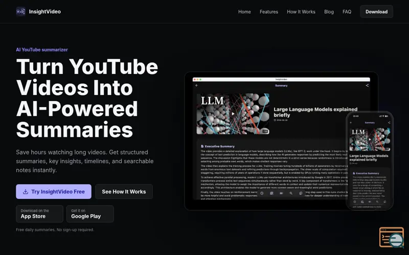 Screenshot of InsightVideo