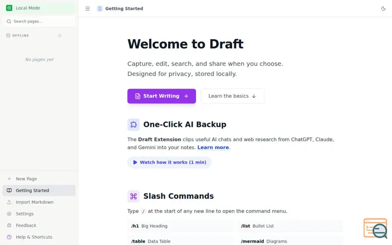 Screenshot of Draft