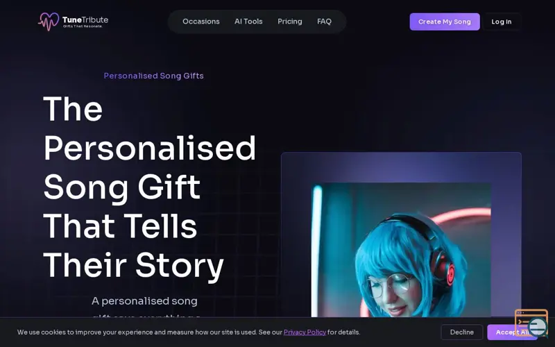 Screenshot of TuneTribute