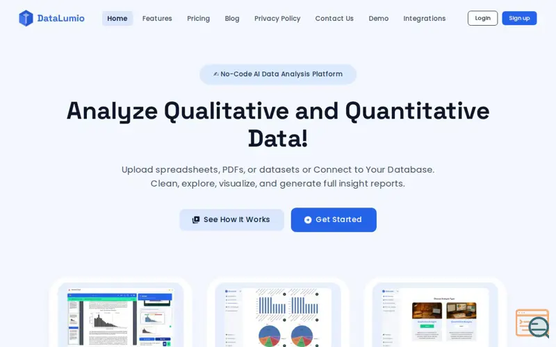 Screenshot of DataLumio