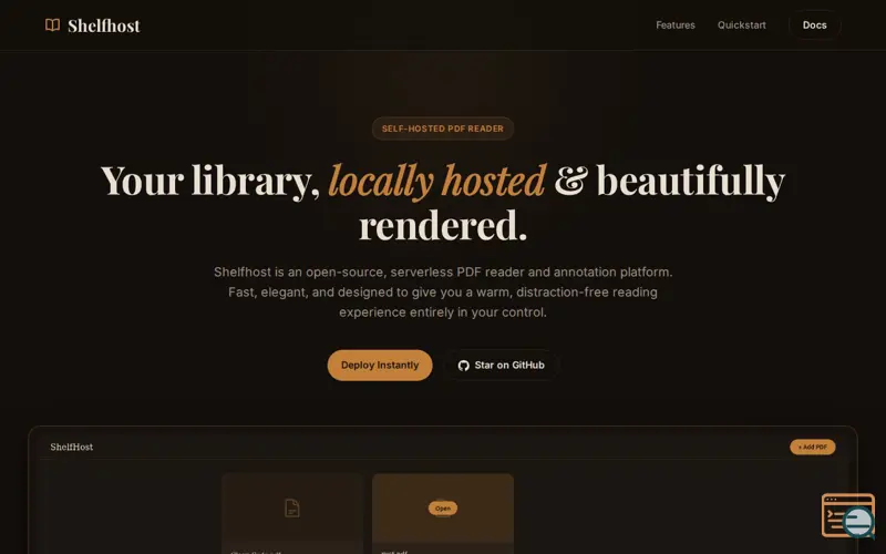 Screenshot of ShelfHost