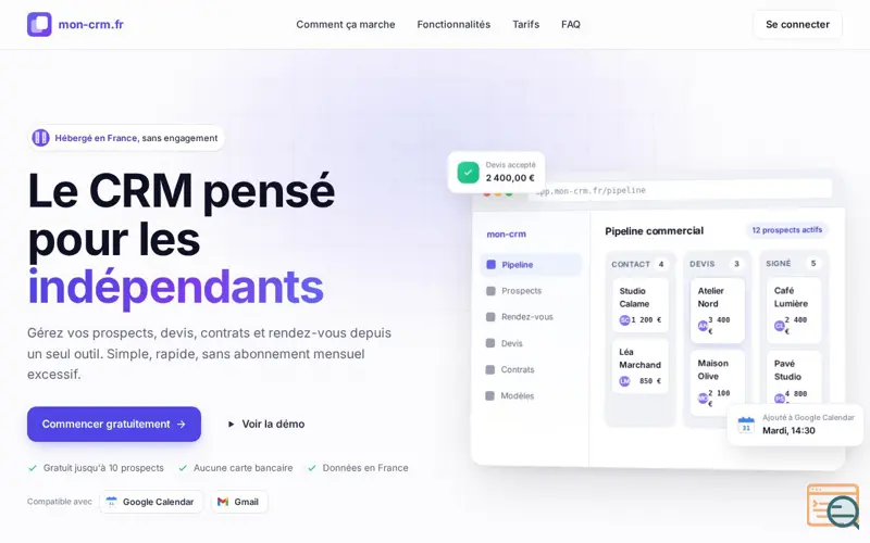 Screenshot of mon-crm.fr
