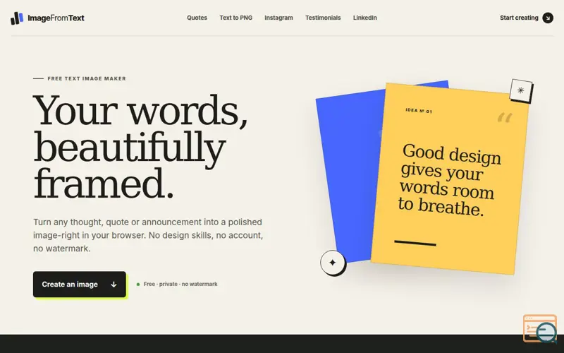 Screenshot of ImageFromText