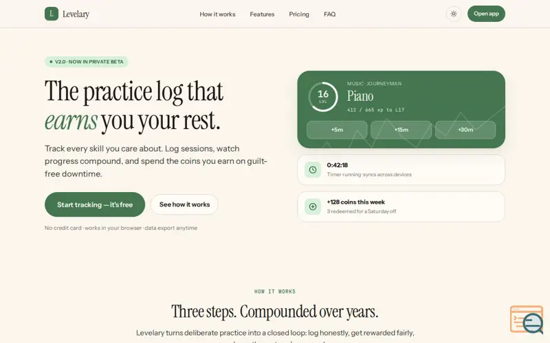 Screenshot of Levelary