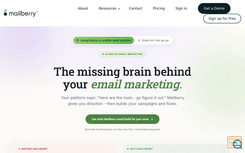 Screenshot of Mailberry