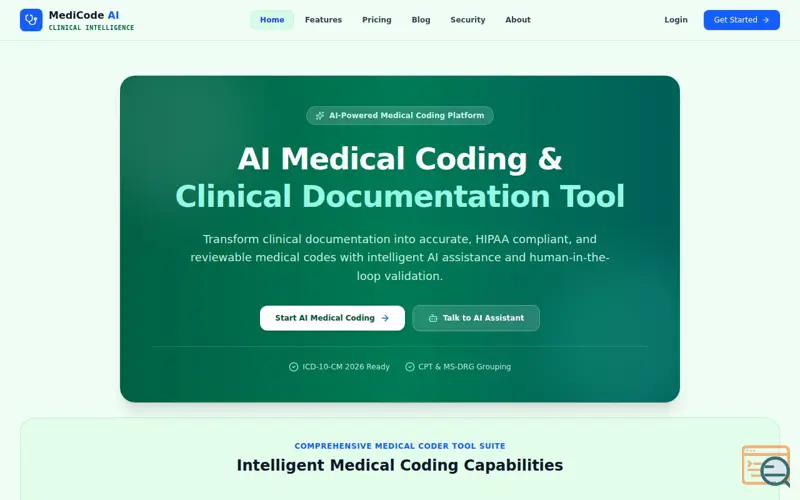 Screenshot of MediCode AI