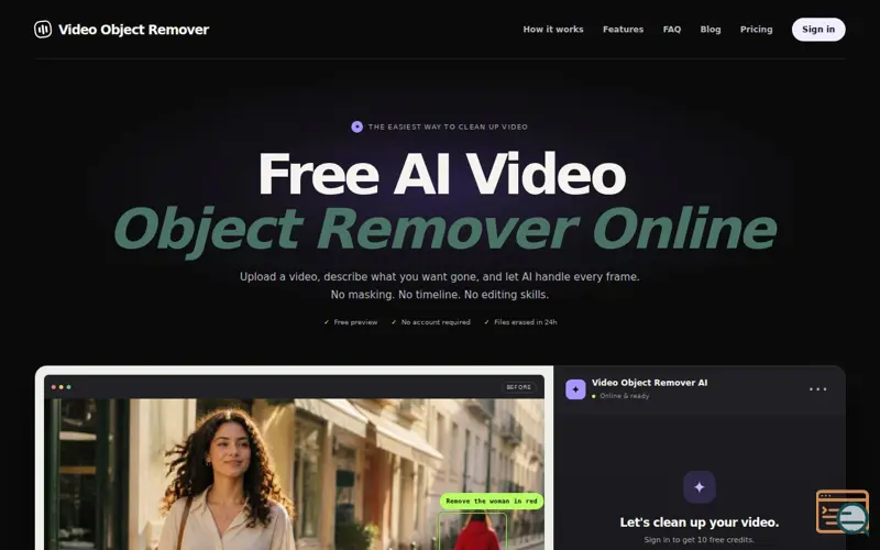 Screenshot of videoobjectremover.com