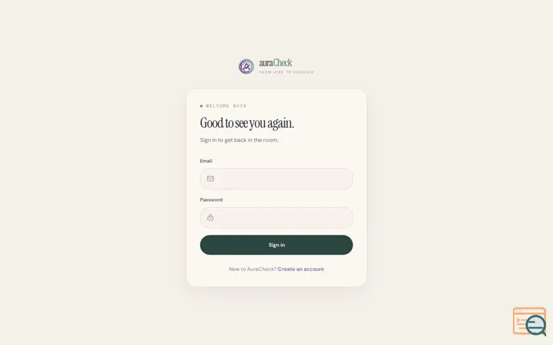 Screenshot of AuraCheck