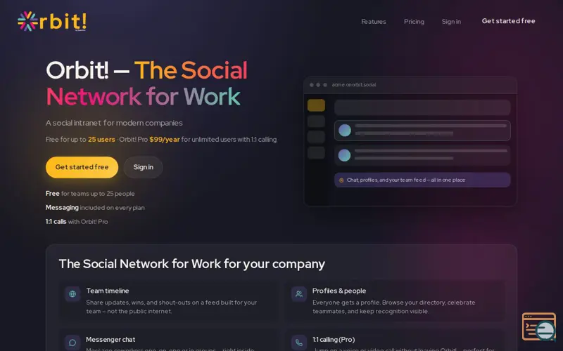 Screenshot of Orbit! — Work. Socially Connected.