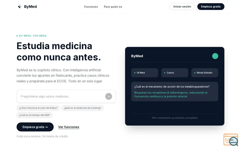 Screenshot of ByMed — Estudia medicina con IA