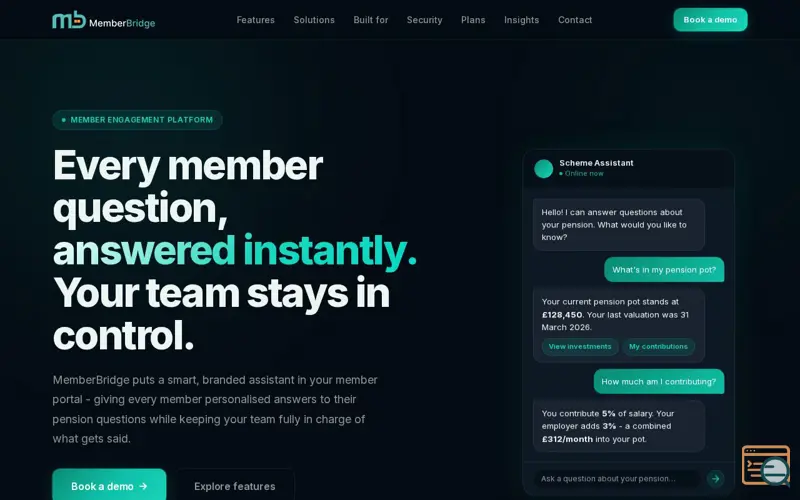 Screenshot of MemberBridge
