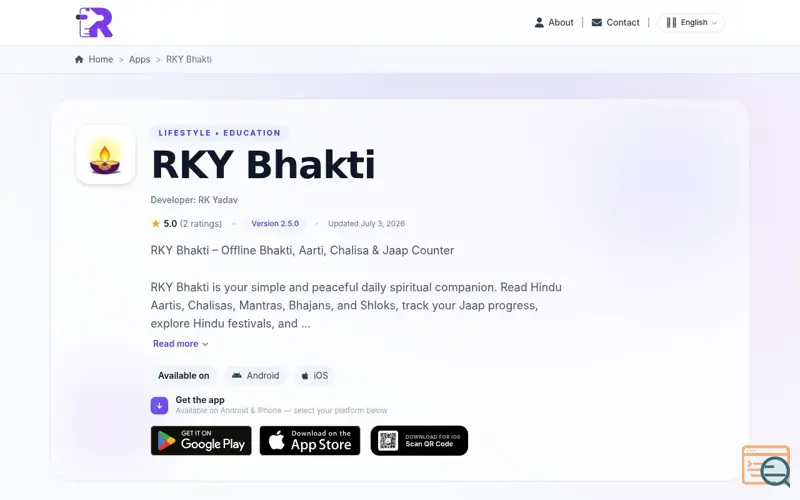 Screenshot of RKY Bhakti