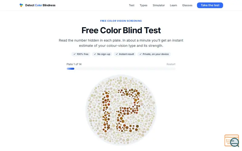 Screenshot of Detect Color Blindness