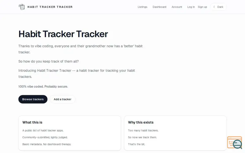 Screenshot of Habit Tracker Tracker