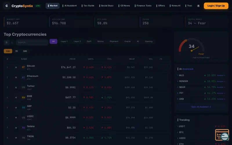 Screenshot of CryptoSyntix