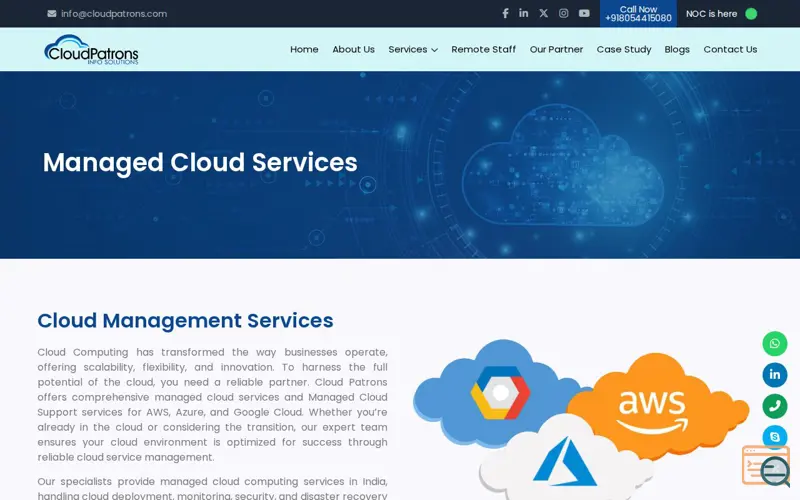 Screenshot of Managed Cloud Services