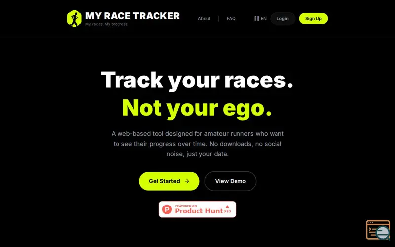 Screenshot of My Race Tracker