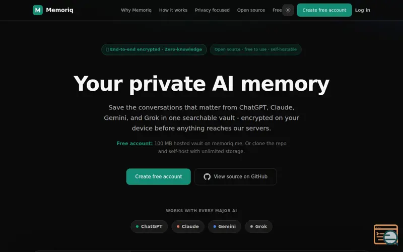 Screenshot of Memoriq