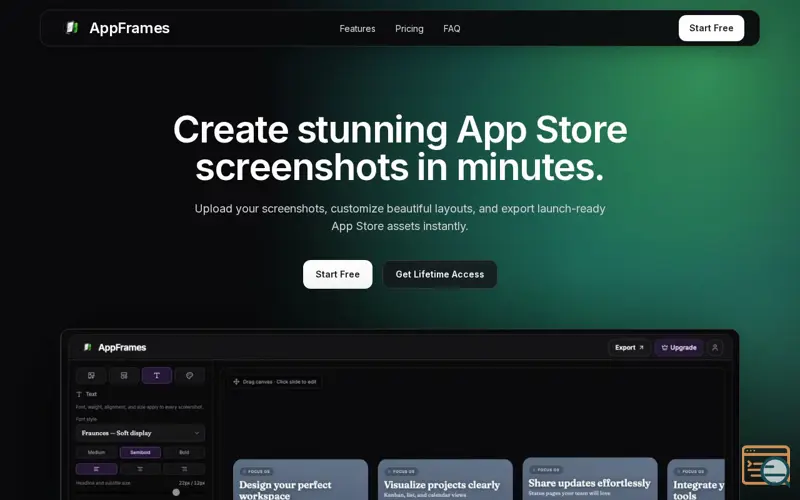 Screenshot of AppFrame