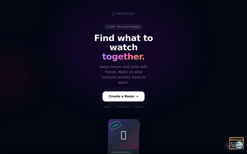 Screenshot of SwipeStream