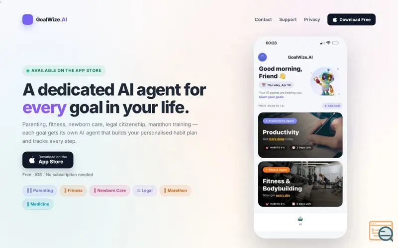Screenshot of GoalWize.AI
