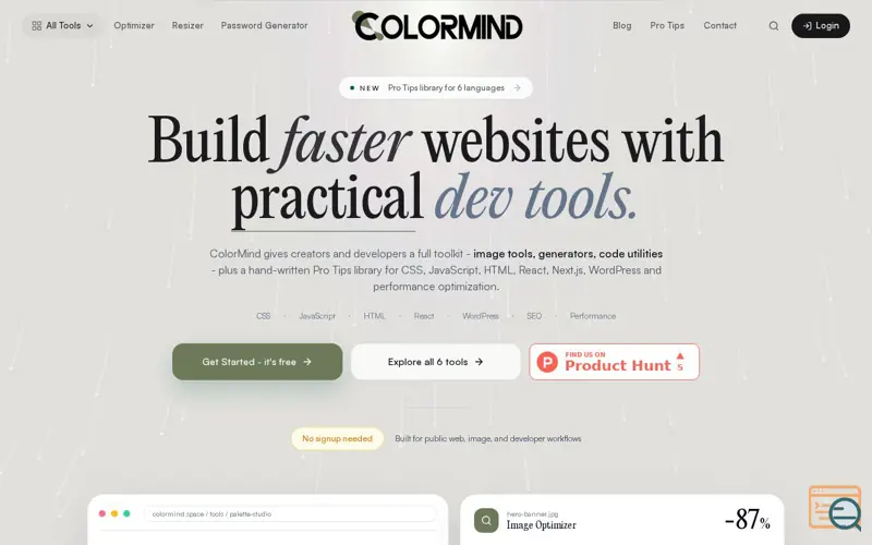 Screenshot of ColorMind Space