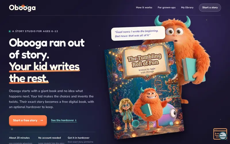 Screenshot of Obooga, a launch using Hedgelists