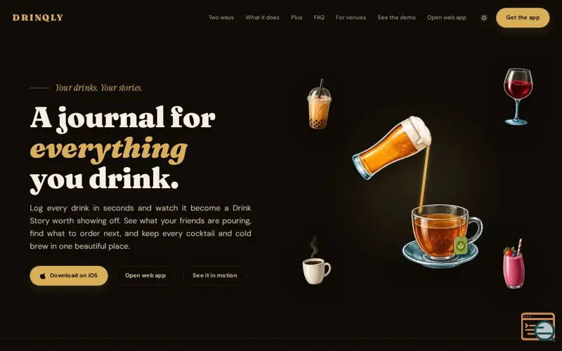 Screenshot of Drinqly