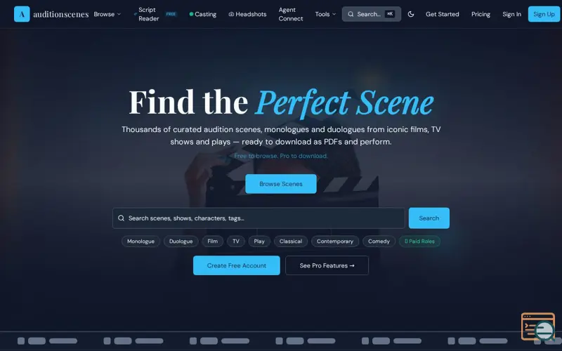 Screenshot of AuditionScenes