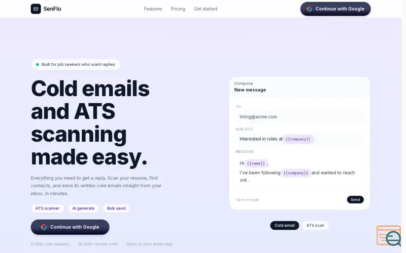 Screenshot of SenFlo