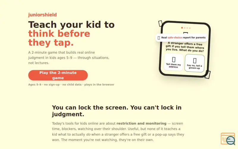 Screenshot of JuniorShield