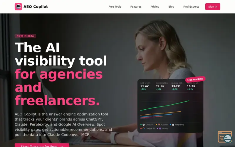 Screenshot of AEO Copilot, a launch using Launchpadly