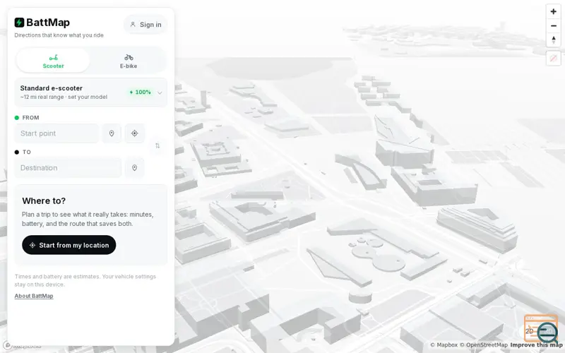 Screenshot of Battmap