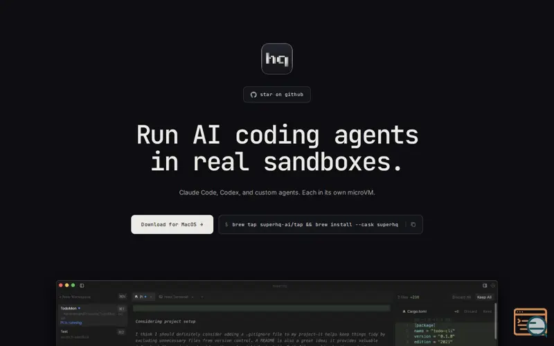 Screenshot of Superhq