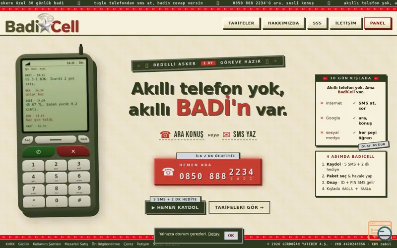 Screenshot of BadiCell