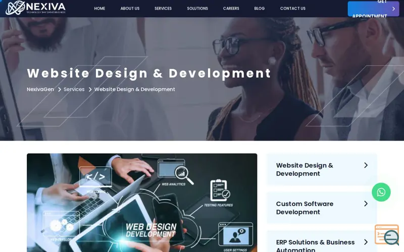 Screenshot of NexivaGen Technologies