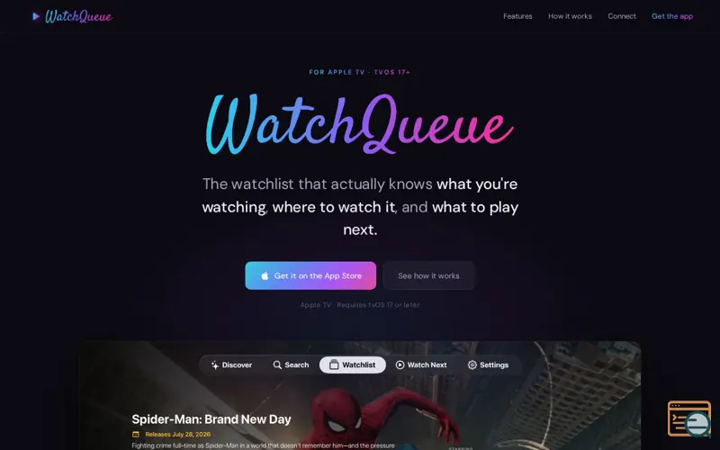 Screenshot of WatchQueue- Watchlist for Apple TV