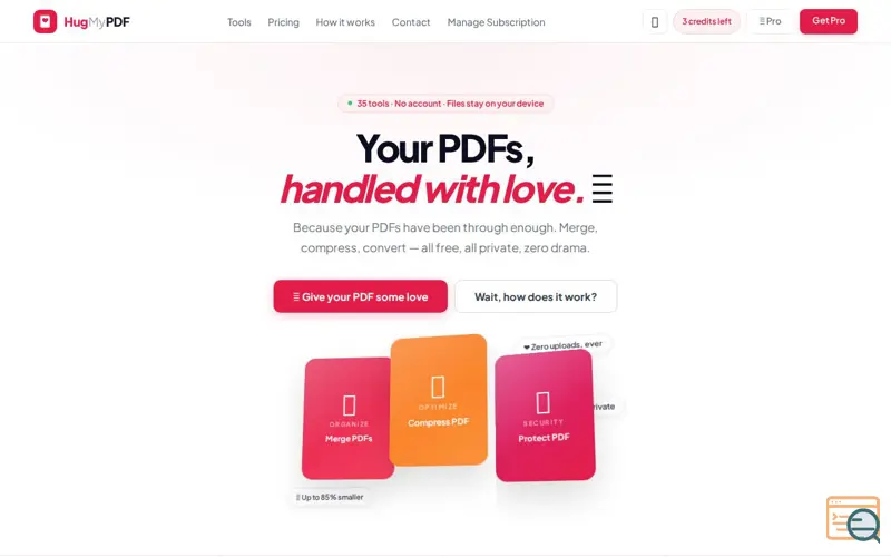 Screenshot of HugMyPDF 