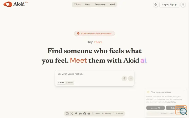 Screenshot of Aloid ai