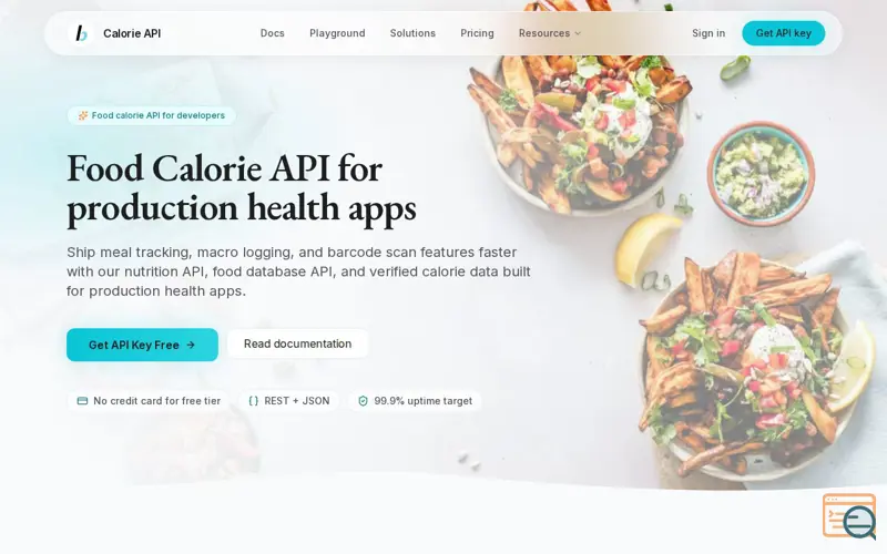 Screenshot of Calorie API