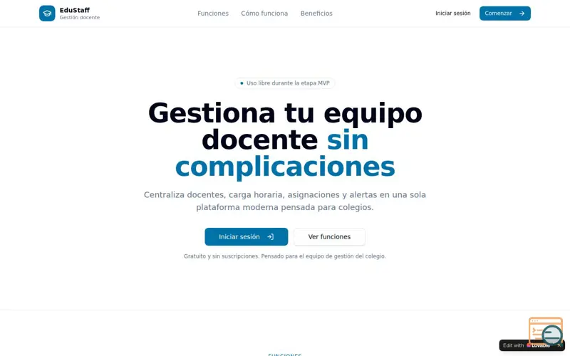 Screenshot of EduStaff 
