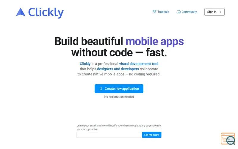 Screenshot of Clickly