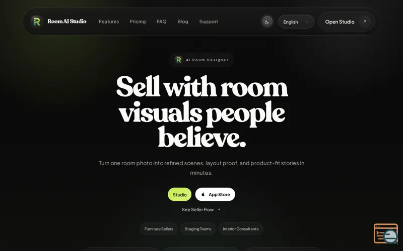 Screenshot of Room AI Studio