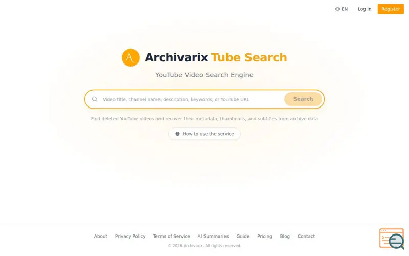 Screenshot of Tube, a launch using Internet Archive