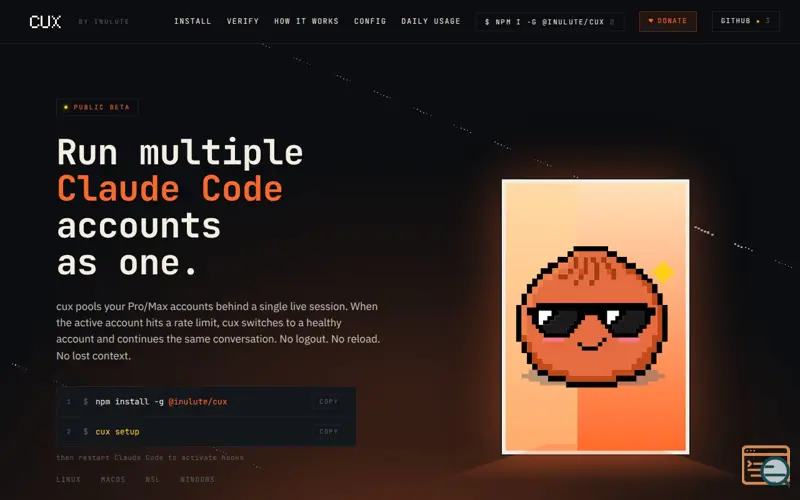 Screenshot of cux by inulute