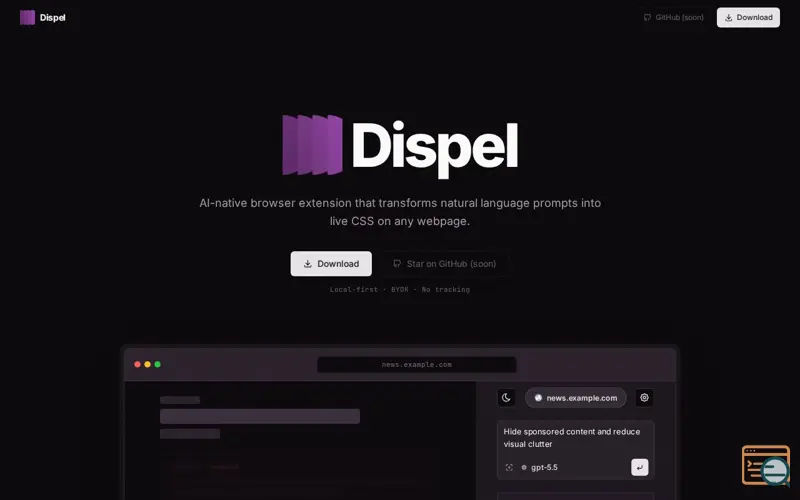 Screenshot of Dispel AI Web Stylist