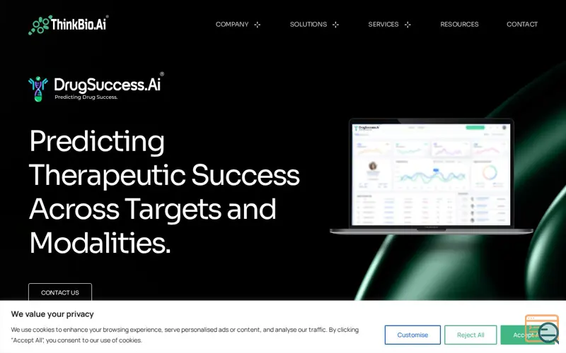 Screenshot of DrugSuccess.Ai